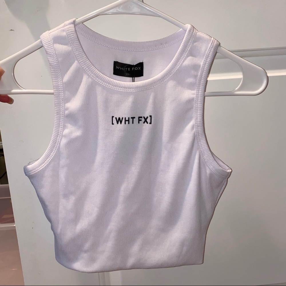 White Fox cropped tank